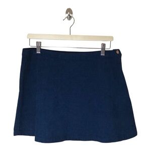 NWT Corduroy Mini Skirt Navy Blue A-Line High Waist S/M Dark Academia 90s Indie